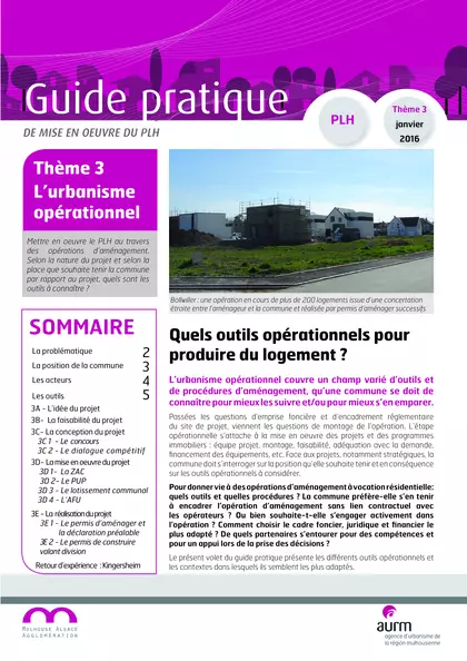 Guide pratique de mise en oeuvre du PLH - Thème 3 "l'urbanisme opérationnel"