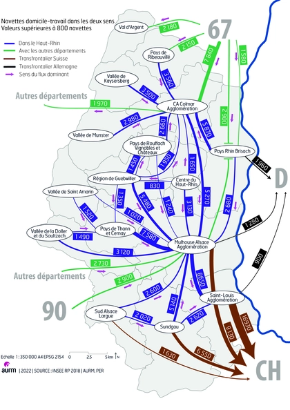 Déplacements domicile et travail dans le Haut-Rhin